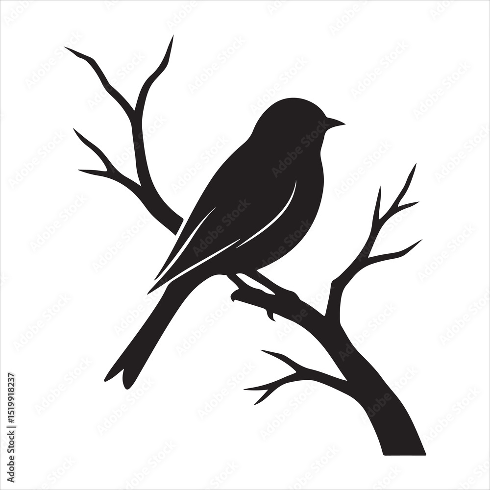 silhouette of a bird on a branch silhouette of a bird on a branch