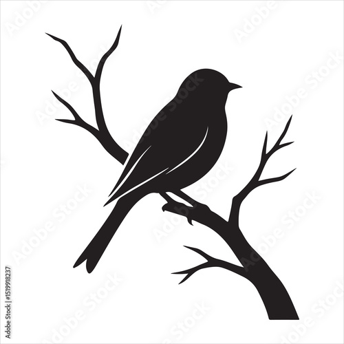 silhouette of a bird on a branch