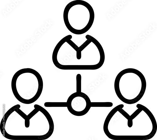 organization vector outline icon on white or transparent background