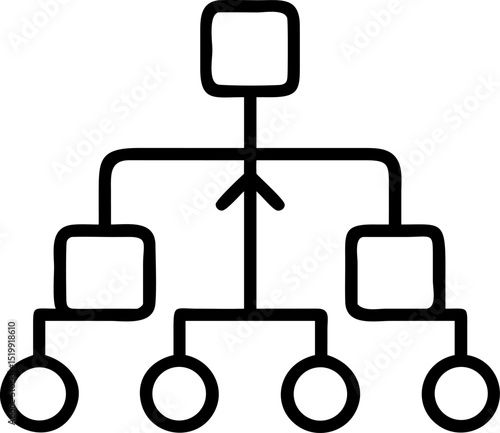 hierarchy vector outline icon on white or transparent background