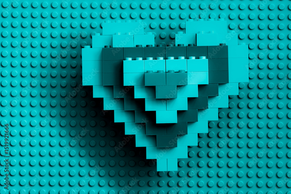 Obraz premium heart made from Lego blocks for design purpose