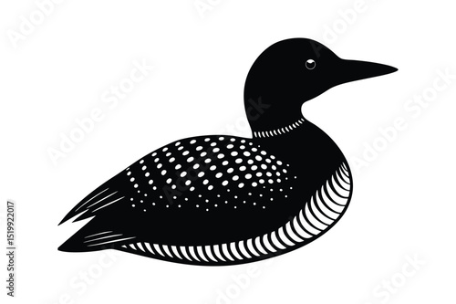 Loon silhouette  vector illustration, Set of  Loon silhouette