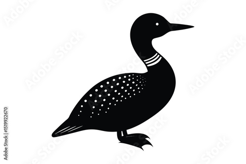 Loon silhouette  vector illustration, Set of  Loon silhouette