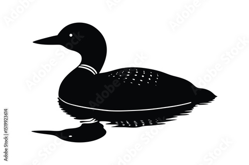 Loon silhouette  vector illustration, Set of  Loon silhouette