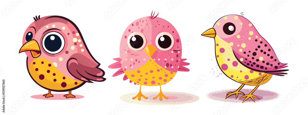 Fototapeta premium Bird Character Design Cute Cartoon Illustration