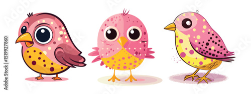 Bird Character Design Cute Cartoon Illustration