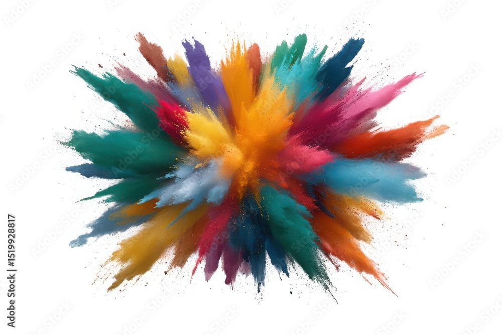 Vibrant color powder explosion isolated on white background Vibrant color powder explosion isolated on white background
