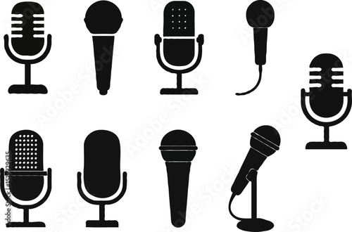 set of microphone icons