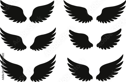 set of wings silhouette