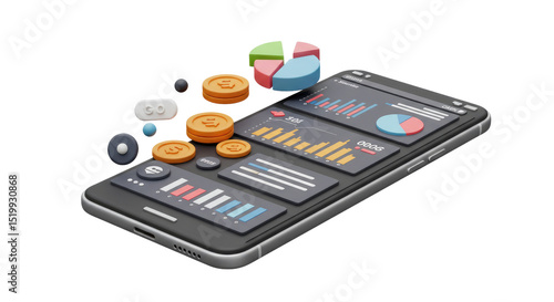 animated mobile phone with remote control isolated on white background png