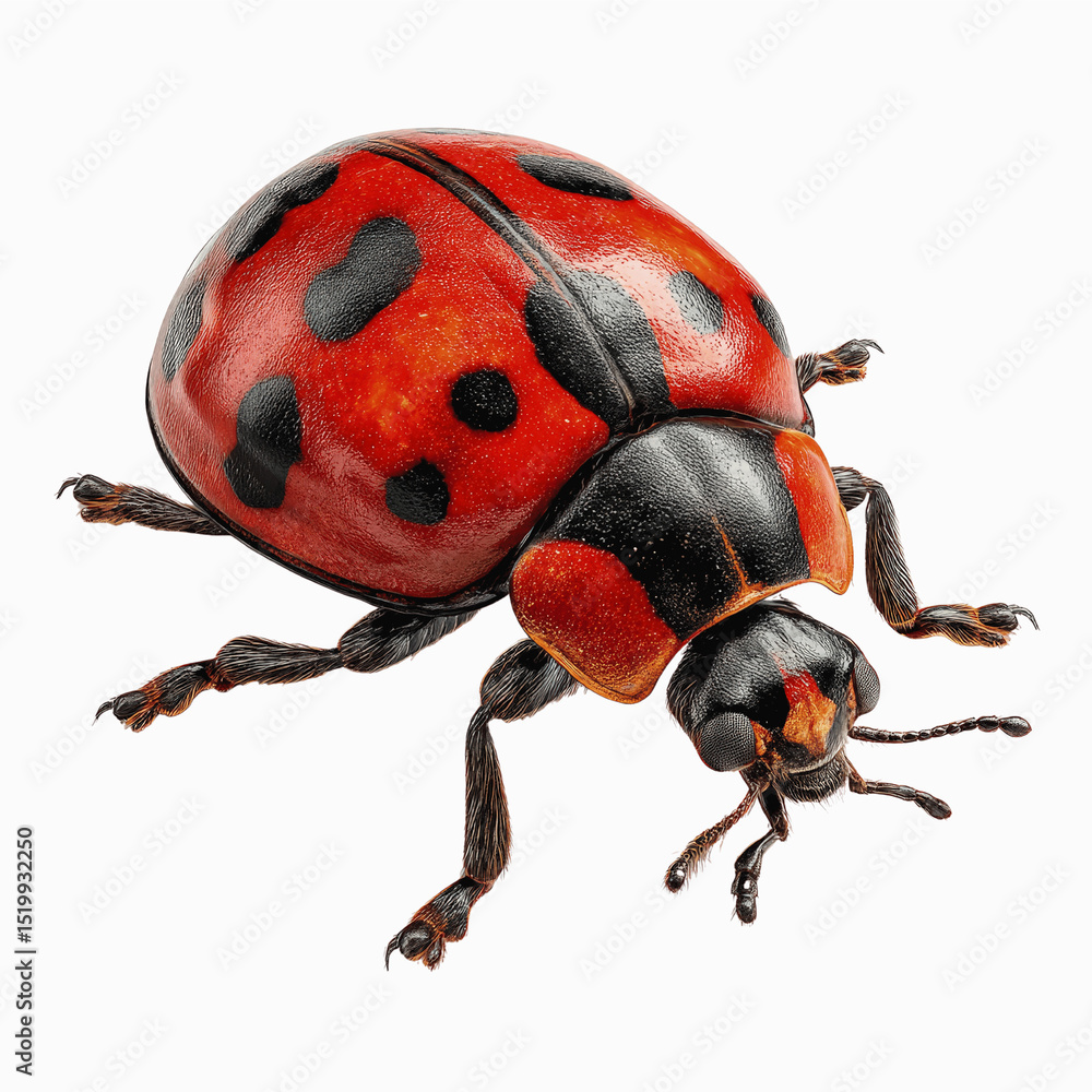 Fototapeta premium Macro Photography of a Seven-Spotted Ladybug