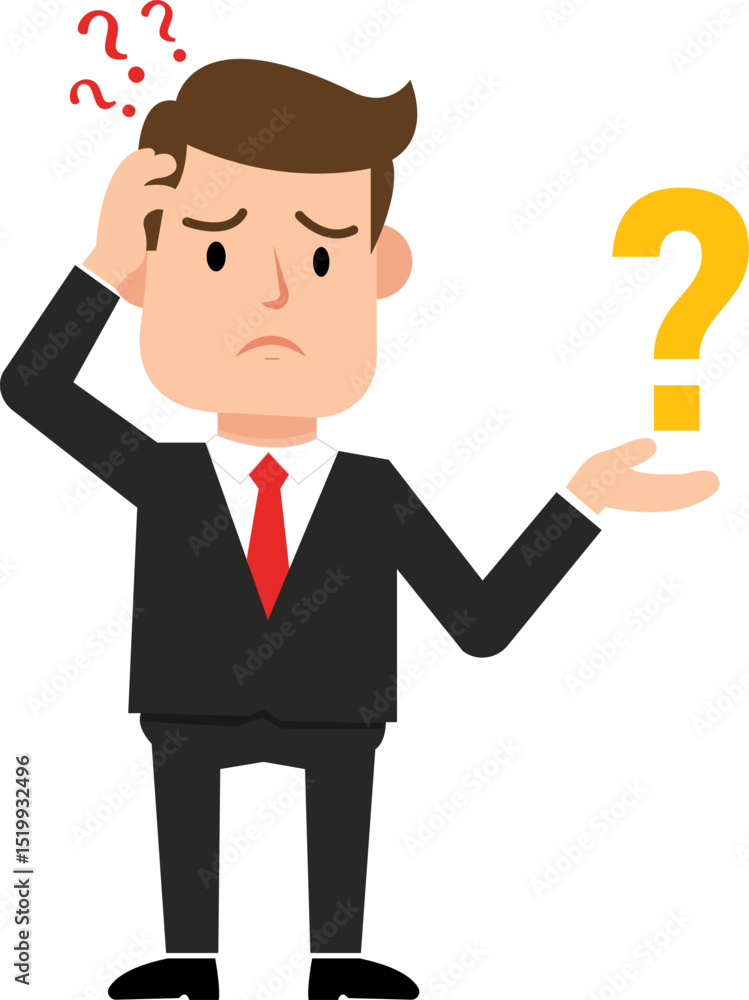 Businessman with question mark Businessman with question mark