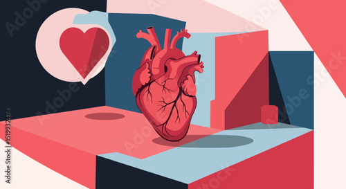 A Vibrant, Geometric Heart in a Modern Setting