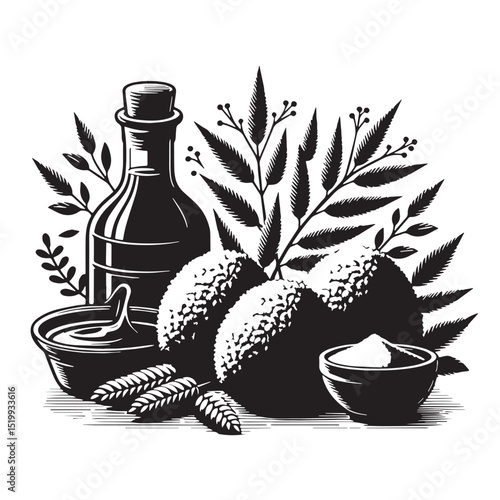Black Arancini Silhouette Vector, High Quality Illustration on White Background