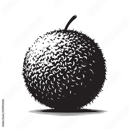 Black Arancini Silhouette Vector, High Quality Illustration on White Background