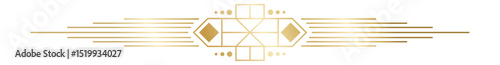 Geometric golden art deco ornament creating a sophisticated, elegant, and luxurious design, perfect for adding a touch of vintage glamour to any project
