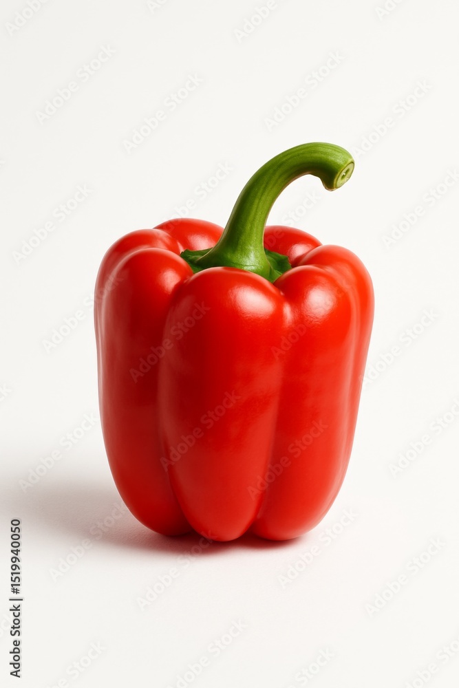 Fresh whole red pepper isolated on white background Fresh whole red pepper isolated on white background