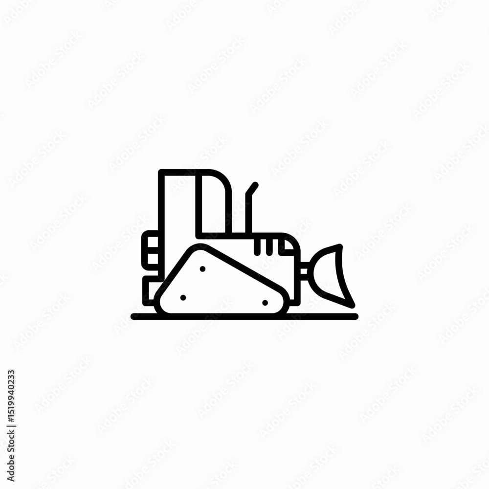 Naklejka premium bulldozer digger icon sign vector