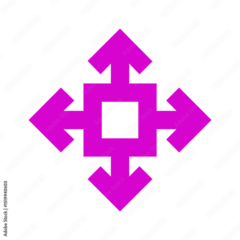 Arrows pointing outward up, down, left, and right Arrows pointing outward up, down, left, and right