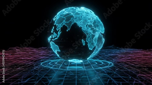 Abstract sphere with blue glow