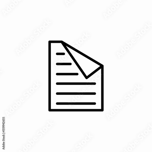 flipped document sheet icon sign vector