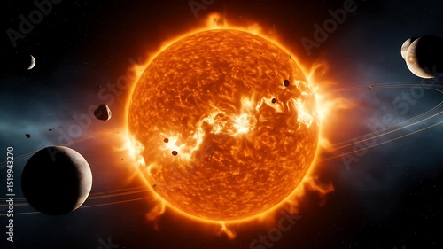 Bright orange celestial object in space