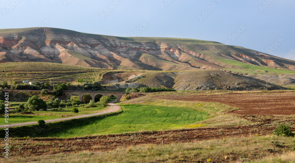 Naklejka premium A view from the Railway Bridge in Divrigi, Turkey