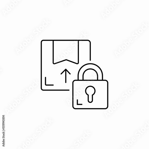 locked parcel icon sign vector