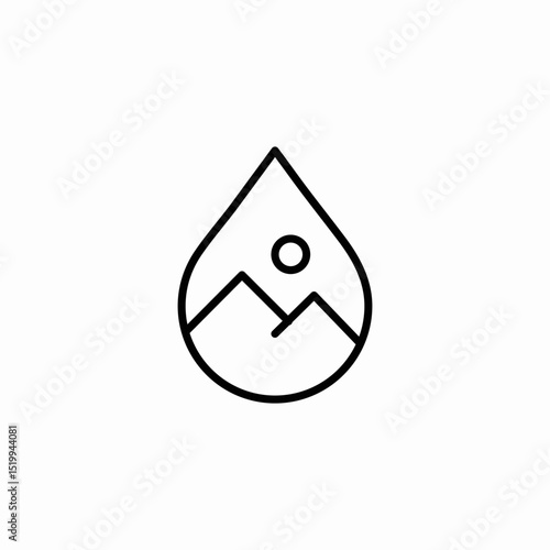 mountain drop icon sign vector