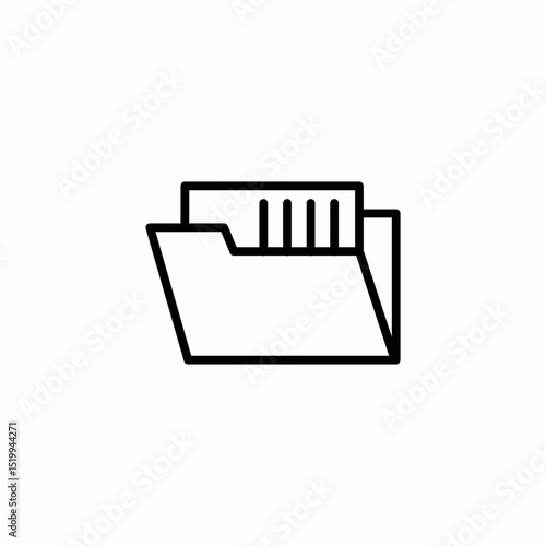 open folder document icon sign vector