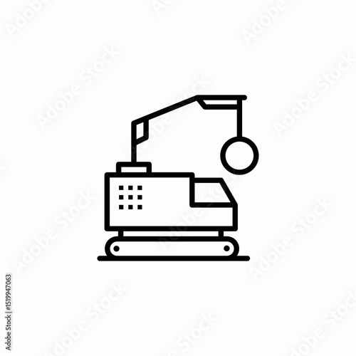 wreck ball stopped icon sign vector