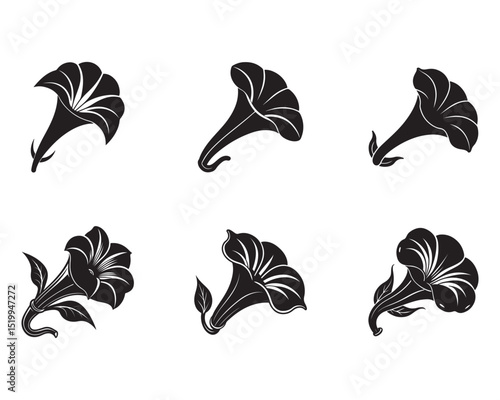 Petunia Flower Icon – Elegant Trumpet Bloom