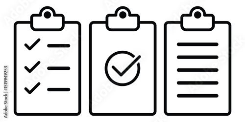 Clipboard icon, Medical checklist on a clipboard, Document icon vector illustration symbol. 