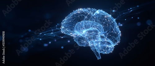 A detailed image of a digital brain network, showcasing neural connections and intelligence