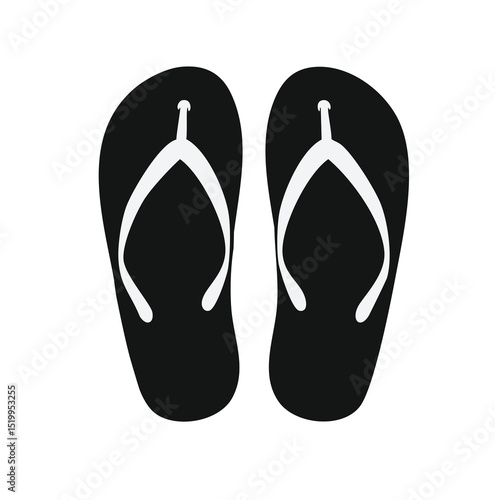 Simple black flip flops summer beach sandals