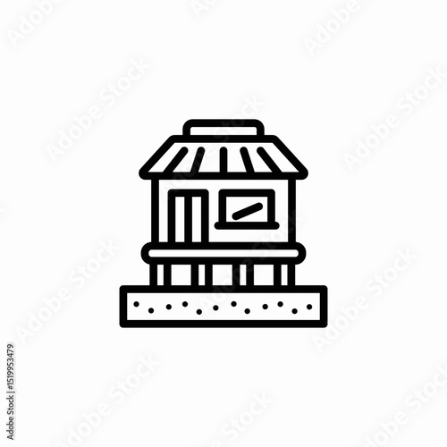 beach house icon sign vector