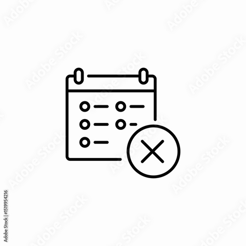 cancelled event icon sign vector
