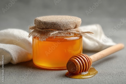 Golden Honey in a Jar Sweet Healthy Food
