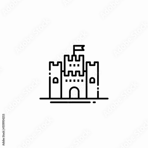 castle tower icon sign vector