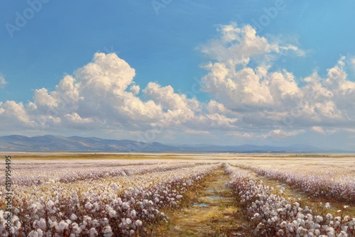Lavender Field in Summer Under a Sky Scape