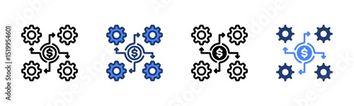 Business Integration icon sheet multiple style collection