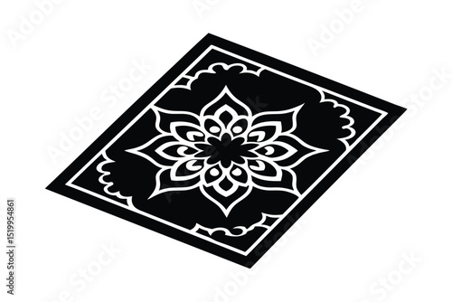 Colorful abstract dari carpet with vibrant cultural patterns vector art illustration