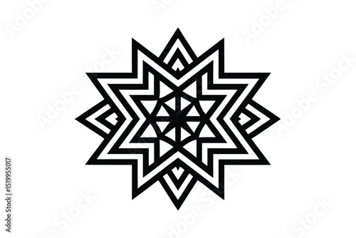 Geometric tribal dari textile pattern with cultural detail vector art illustration
