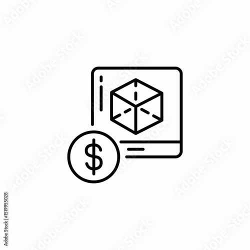 digital graphics payment cost icon sign vector