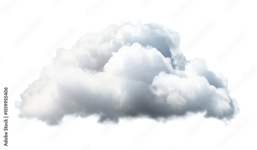 Realistic white cloud floating on transparent background Realistic white cloud floating on transparent background