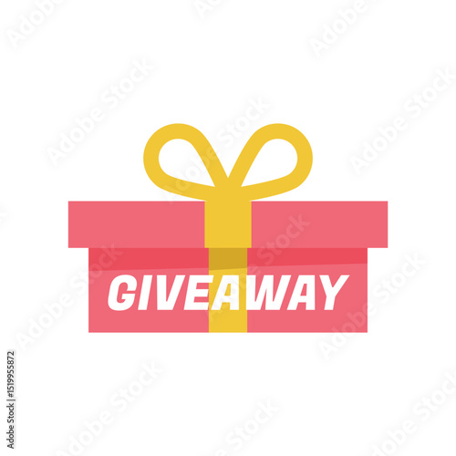 Giveaway label banner. Modern banner with surprise gift. Web template for promotion.