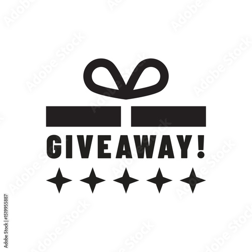 Giveaway label banner. Modern banner with surprise gift. Web template for promotion.