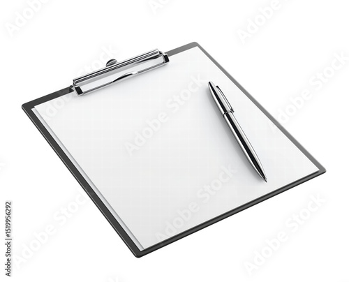 Wallpaper Mural Clipboard holding blank paper and pen on transparent background Torontodigital.ca