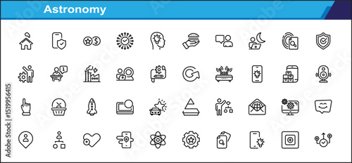 Astronomy set icon designs