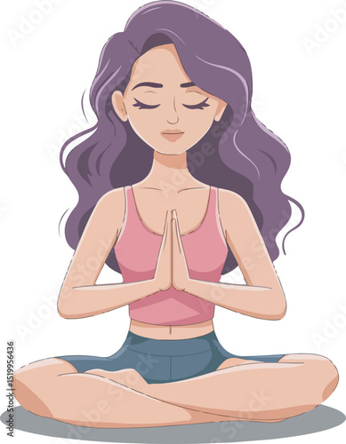 woman meditating in yoga pose